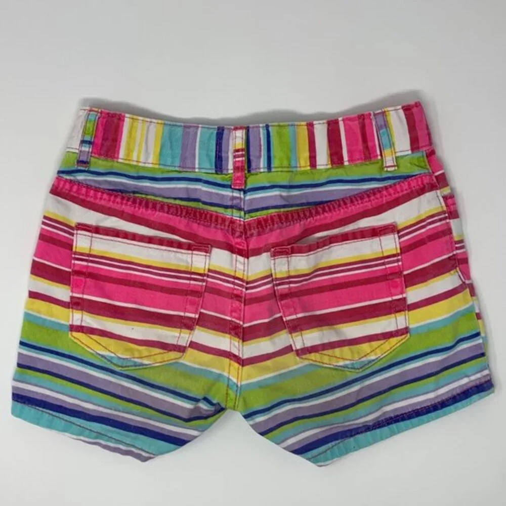 est. 1989 PLACE Multi Color Striped Cotton Girl's Shorts with Pockets Size 8‎